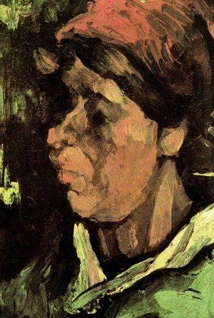 Vincent Van Gogh - Head of a Peasant Woman with Dark Cap 2