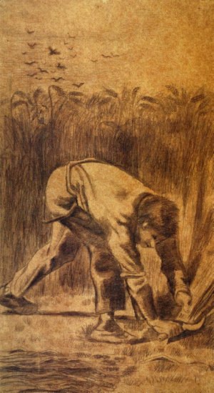 Vincent Van Gogh - Reaper with Sickle (after Millet) 2