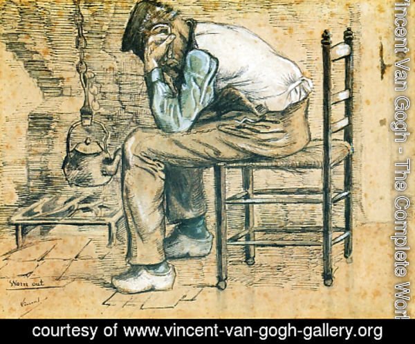Vincent Van Gogh - Peasant Sitting by the Fireplace (Worn Out) 2