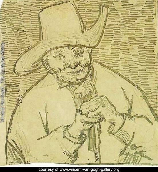 The Old Peasant Patience Escalier with Walking Stick, Half-Figure
