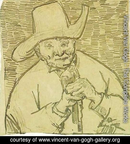 Vincent Van Gogh - The Old Peasant Patience Escalier with Walking Stick, Half-Figure