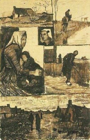 Vincent Van Gogh - A Sheet with Sketches