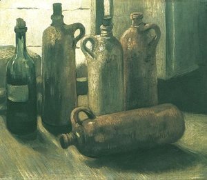 Still Life with Five Bottles 2