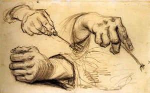 Vincent Van Gogh - Three Hands, Two Holding Forks