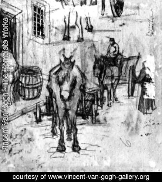 Vincent Van Gogh - Studies of Donkey Carts