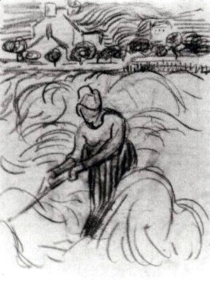 Vincent Van Gogh - Woman Working in Wheat Field