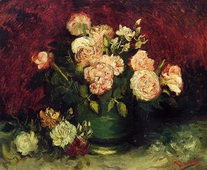 Vincent Van Gogh - Bowl With Peonies And Roses