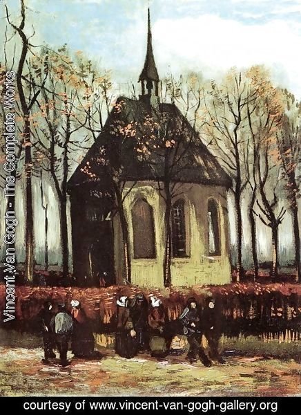 Vincent Van Gogh - Congregation Leaving The Reformed Church In Nuenen