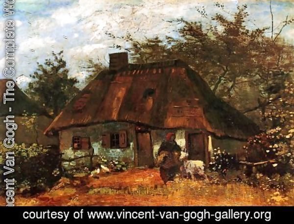 Vincent Van Gogh - Cottage And Woman With Goat