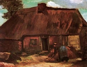 Vincent Van Gogh - Cottage With Peasant Woman Digging