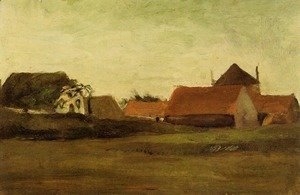 Vincent Van Gogh - Farmhouses In Loosduinen Near The Hague At Twilight