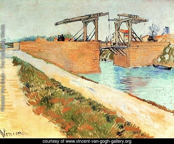 The Langlois Bridge At Arles With Road Alongside The Canal