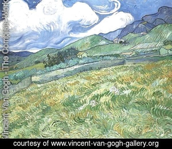 Vincent Van Gogh - Mountainous Landscape Behind Saint Paul Hospital