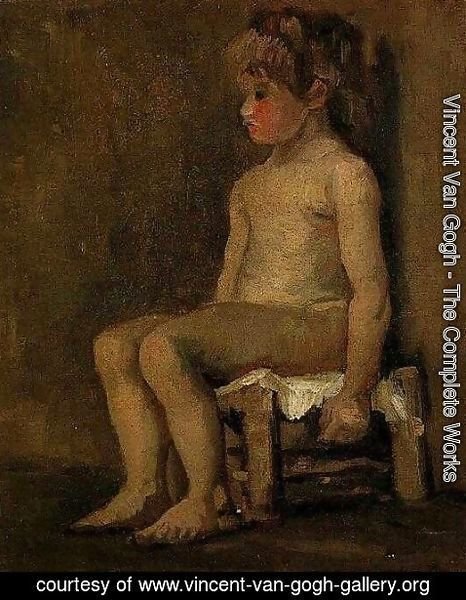 Vincent Van Gogh - Nude Study Of A Little Girl Seated