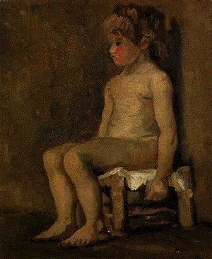 Vincent Van Gogh - Nude Study Of A Little Girl Seated