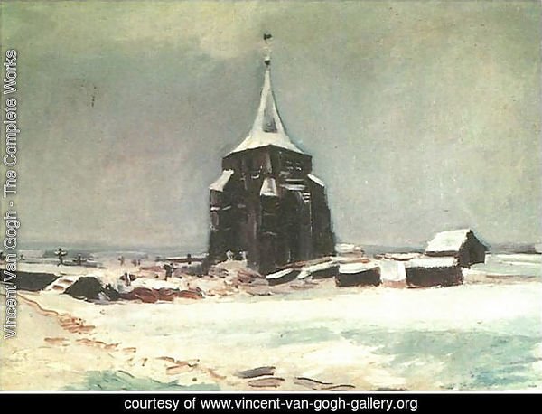 The Old Cemetery Tower At Nuenen In The Snow