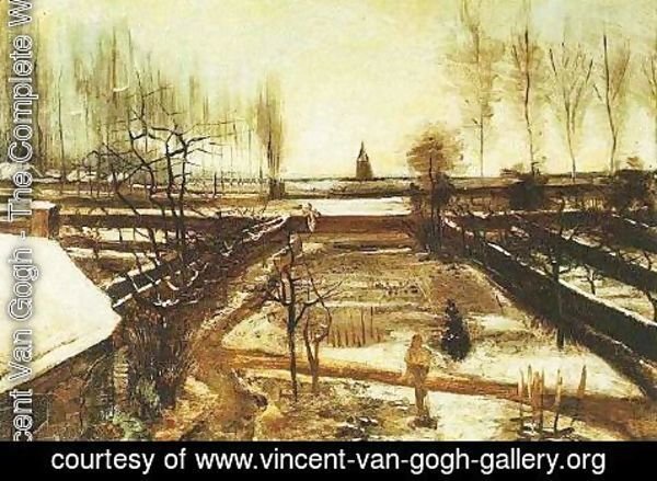 Vincent Van Gogh - Parsonage Garden At Nuenen In The Snow The II