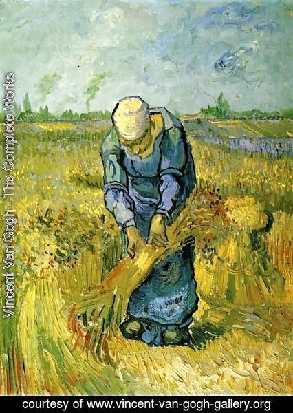 Vincent Van Gogh - Peasant Woman Binding Sheaves (after Millet)
