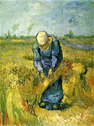Vincent Van Gogh - Peasant Woman Binding Sheaves (after Millet)