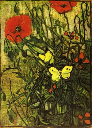 Vincent Van Gogh - Poppies And Butterflies