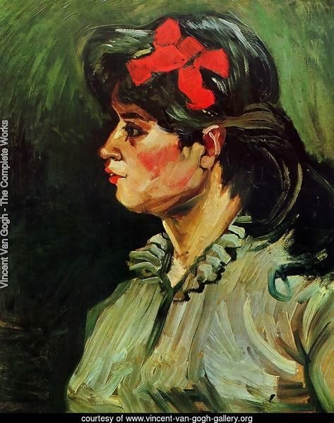 Portrait Of A Woman With Red Ribbon