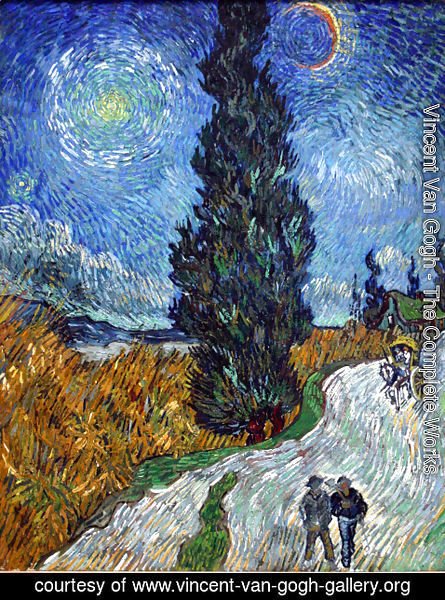 Vincent Van Gogh - Road With Cypress And Star