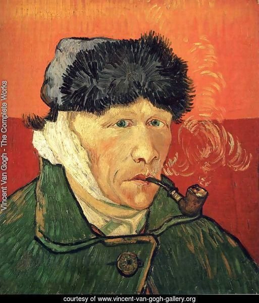 Self Portrait With Bandaged Ear And Pipe