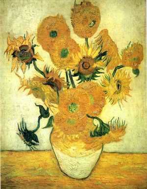 Vase With Fifteen Sunflowers III