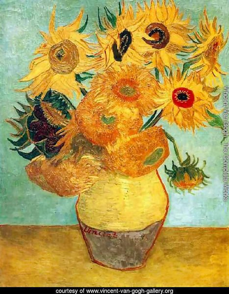 Vase With Twelve Sunflowers II