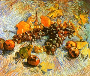 Still Life With Apples Pears Lemons And Grapes