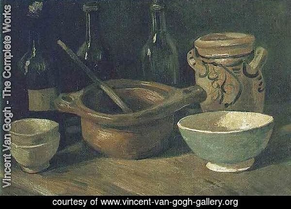 Still Life With Earthenware And Bottles