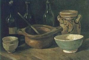 Still Life With Earthenware And Bottles