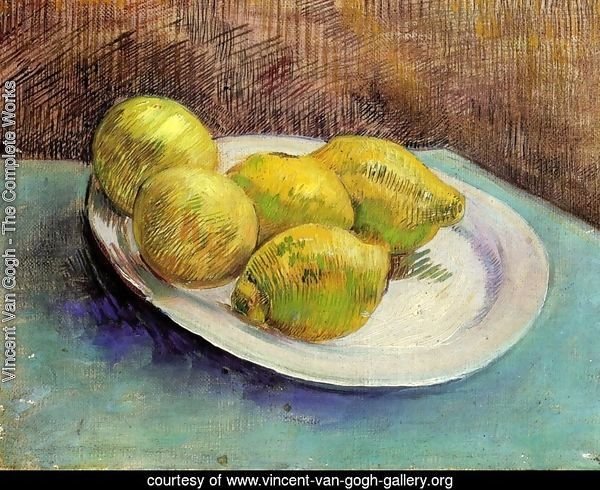 Still Life With Lemons On A Plate