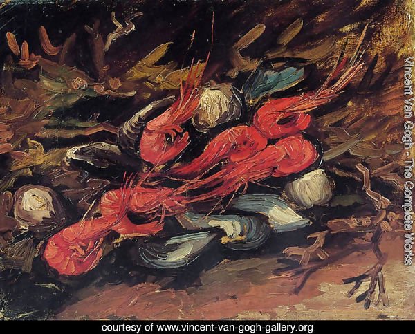Still Life With Mussels And Shrimps