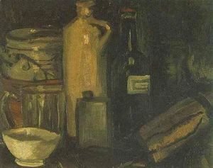 Still Life With Pots Jar And Bottles
