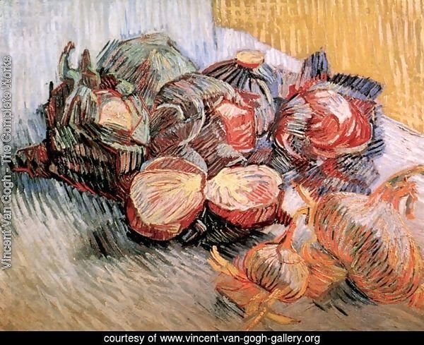 Still Life With Red Cabbages And Onions