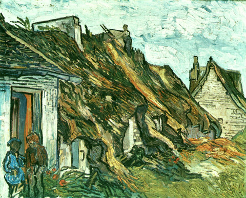 Vincent Van Gogh - Thatched Sandstone Cottages In Chaponval