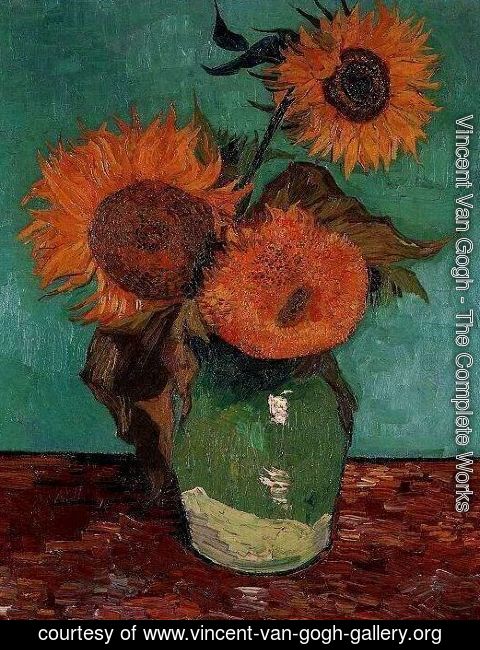 Vincent Van Gogh - Three Sunflowers In A Vase