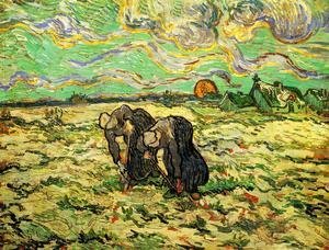 Vincent Van Gogh - Two Peasant Women Digging In Field With Snow