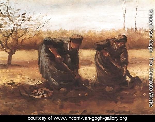 Two Peasant Women Digging Potatoes