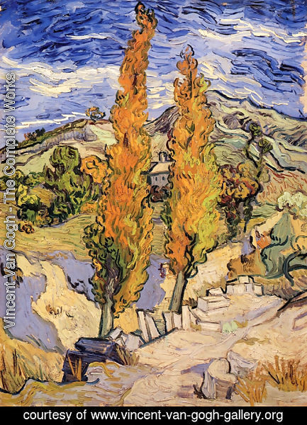 Vincent Van Gogh - Two Poplars On A Road Through The Hills