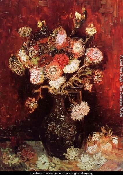 Vase With Asters And Phlox