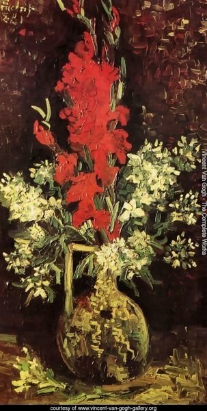 Vase With Gladioli And Carnations II
