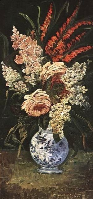 Vincent Van Gogh - The Complete Works - Vase With Hollyhocks 