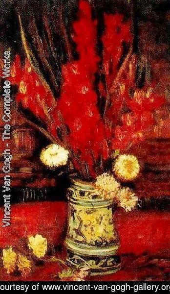 Vase With Red Gladioli II