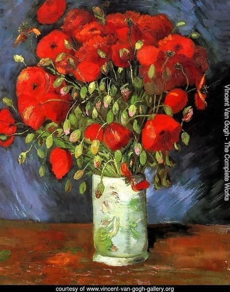 Vase With Red Poppies