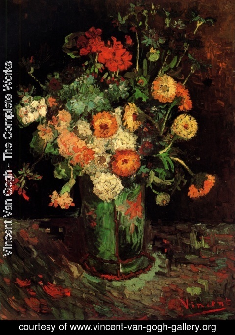Vincent Van Gogh - Vase With Zinnias And Geraniums