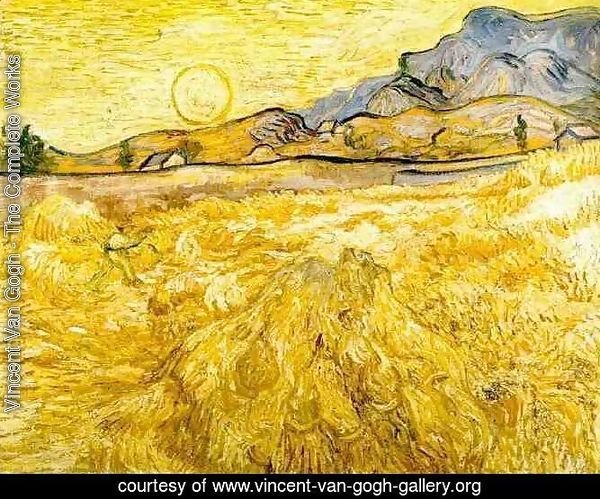 Wheat Field With Reaper And Sun