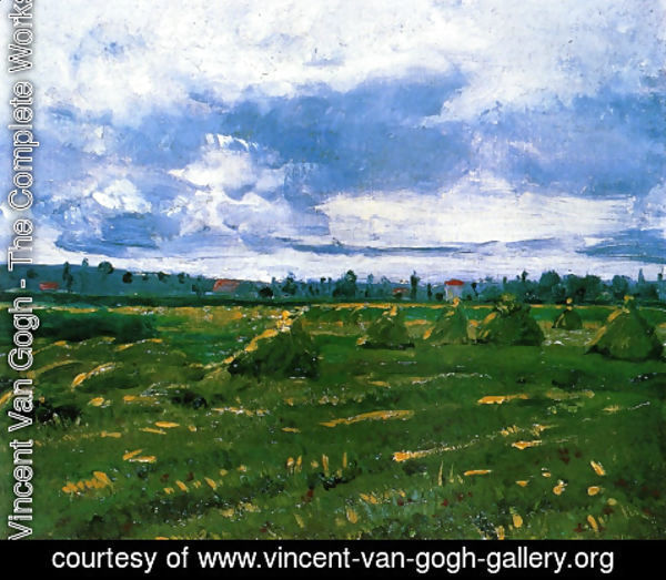 Wheat Fields With Stacks by Vincent Van Gogh | Oil Painting | vincent ...