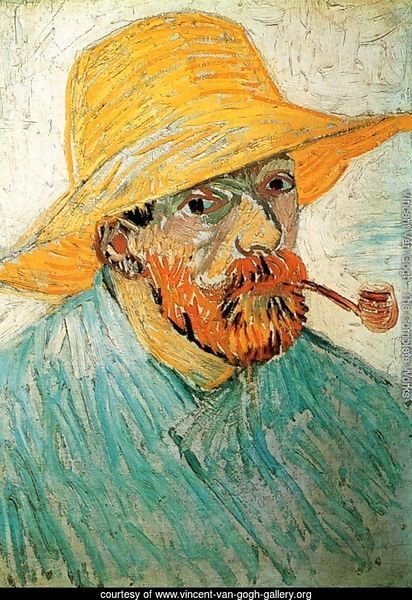 Self Portrait With Pipe And Straw Hat